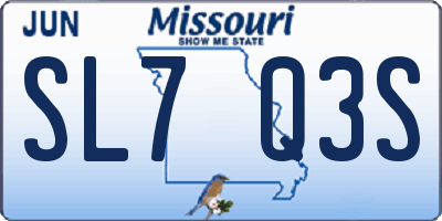 MO license plate SL7Q3S