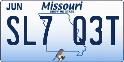 MO license plate SL7Q3T