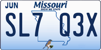 MO license plate SL7Q3X