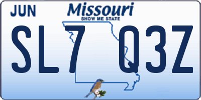 MO license plate SL7Q3Z
