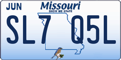 MO license plate SL7Q5L