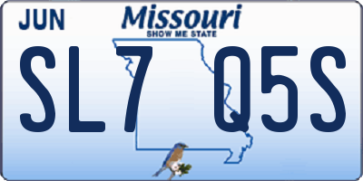 MO license plate SL7Q5S