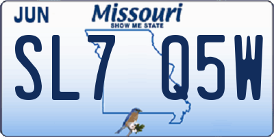 MO license plate SL7Q5W