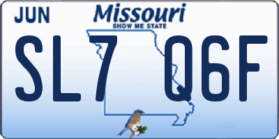 MO license plate SL7Q6F