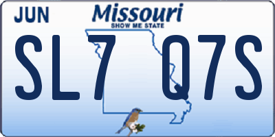 MO license plate SL7Q7S