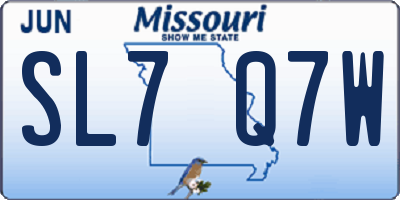 MO license plate SL7Q7W