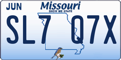 MO license plate SL7Q7X