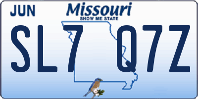 MO license plate SL7Q7Z
