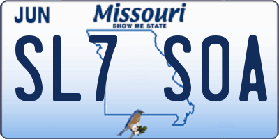 MO license plate SL7S0A