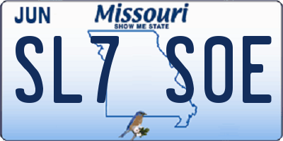 MO license plate SL7S0E