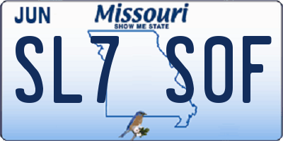MO license plate SL7S0F