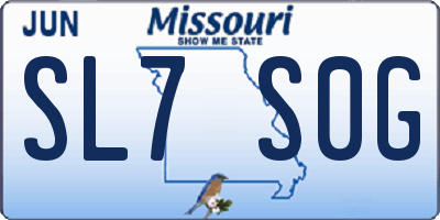 MO license plate SL7S0G