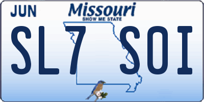 MO license plate SL7S0I