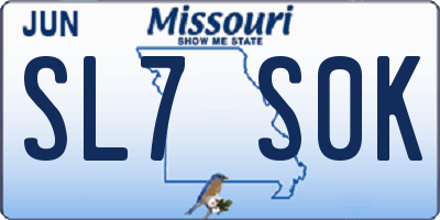 MO license plate SL7S0K