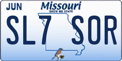 MO license plate SL7S0R