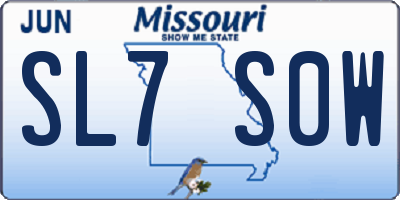 MO license plate SL7S0W
