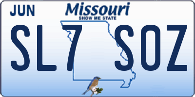 MO license plate SL7S0Z