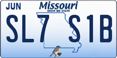 MO license plate SL7S1B