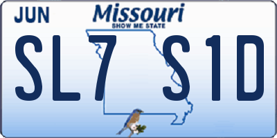 MO license plate SL7S1D