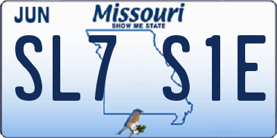 MO license plate SL7S1E