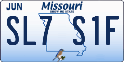 MO license plate SL7S1F