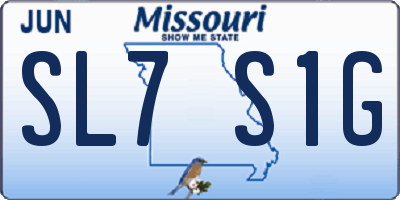 MO license plate SL7S1G
