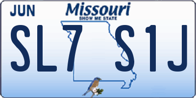MO license plate SL7S1J