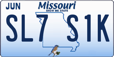 MO license plate SL7S1K