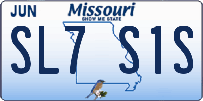 MO license plate SL7S1S