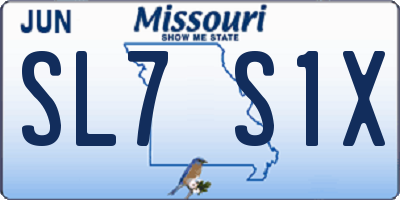 MO license plate SL7S1X