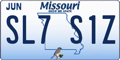 MO license plate SL7S1Z