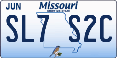 MO license plate SL7S2C