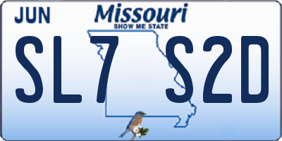 MO license plate SL7S2D
