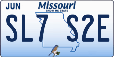 MO license plate SL7S2E