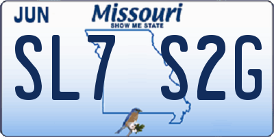 MO license plate SL7S2G