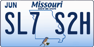 MO license plate SL7S2H