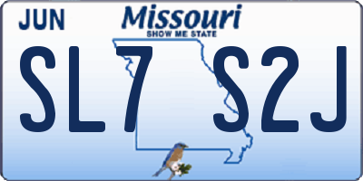 MO license plate SL7S2J
