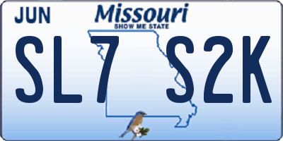 MO license plate SL7S2K