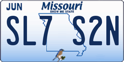 MO license plate SL7S2N