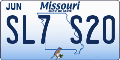 MO license plate SL7S2O