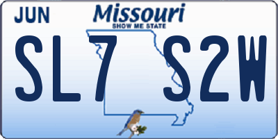 MO license plate SL7S2W