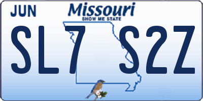 MO license plate SL7S2Z