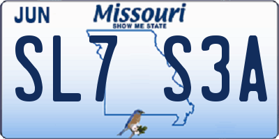 MO license plate SL7S3A