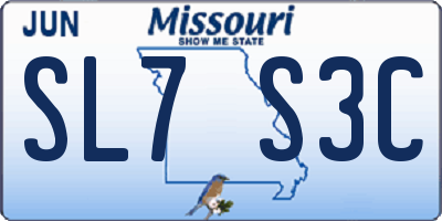 MO license plate SL7S3C