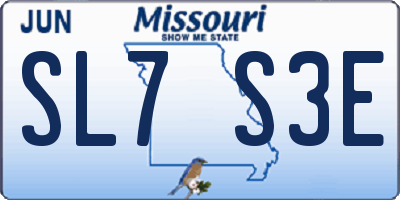 MO license plate SL7S3E