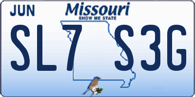 MO license plate SL7S3G