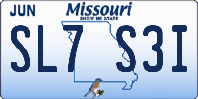 MO license plate SL7S3I