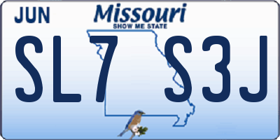 MO license plate SL7S3J