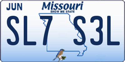 MO license plate SL7S3L