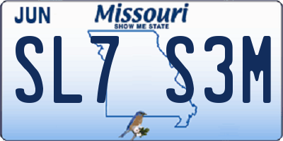 MO license plate SL7S3M